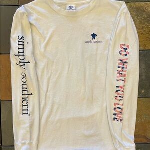 Simply Southern White Long Sleeve Shirt- 🩷🩵 Do What You Love 🩷🩵